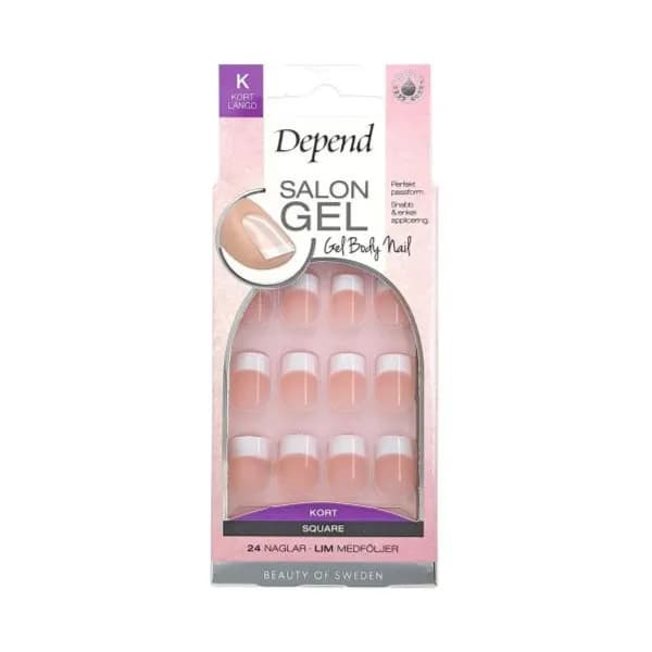 Depend 80023 Salon Gel Artificial nails Size Short square include glue 24pcs