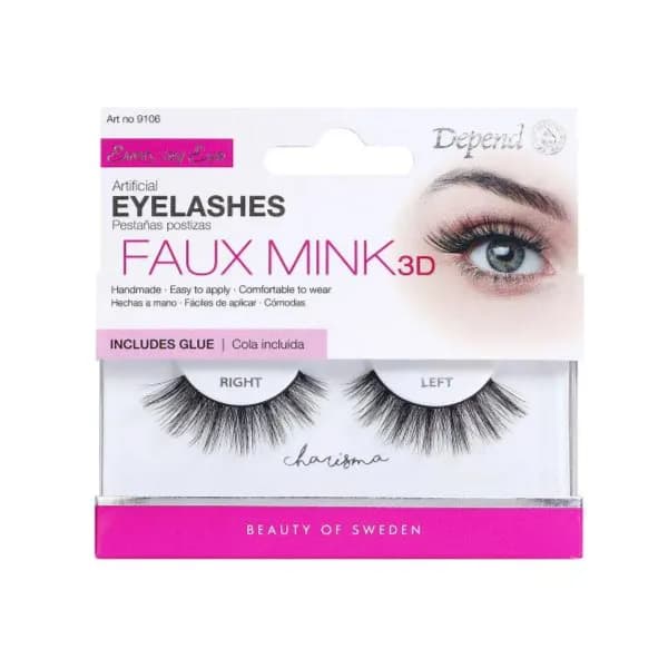 Depend 9106 Faux Mink 3D Eyelashes Charisma include glue