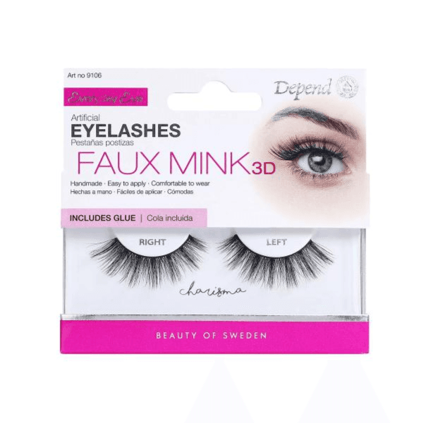 Depend 9106 Faux Mink 3D Eyelashes Charisma include glue