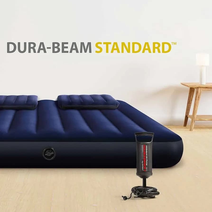 Intex - Dura-Beam® Standard Downy Air Mattress Queen W/ Hand Pump 64765