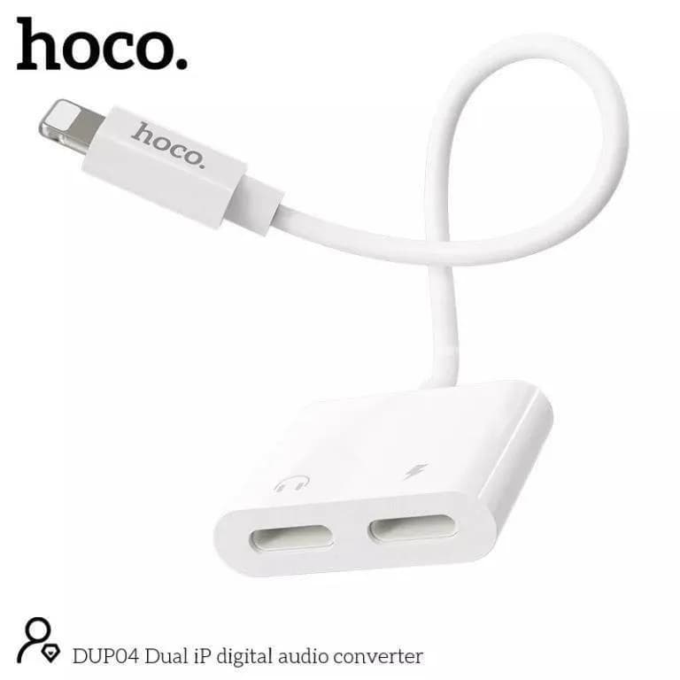 Audio and charger adapter for iphone - hoco dup04