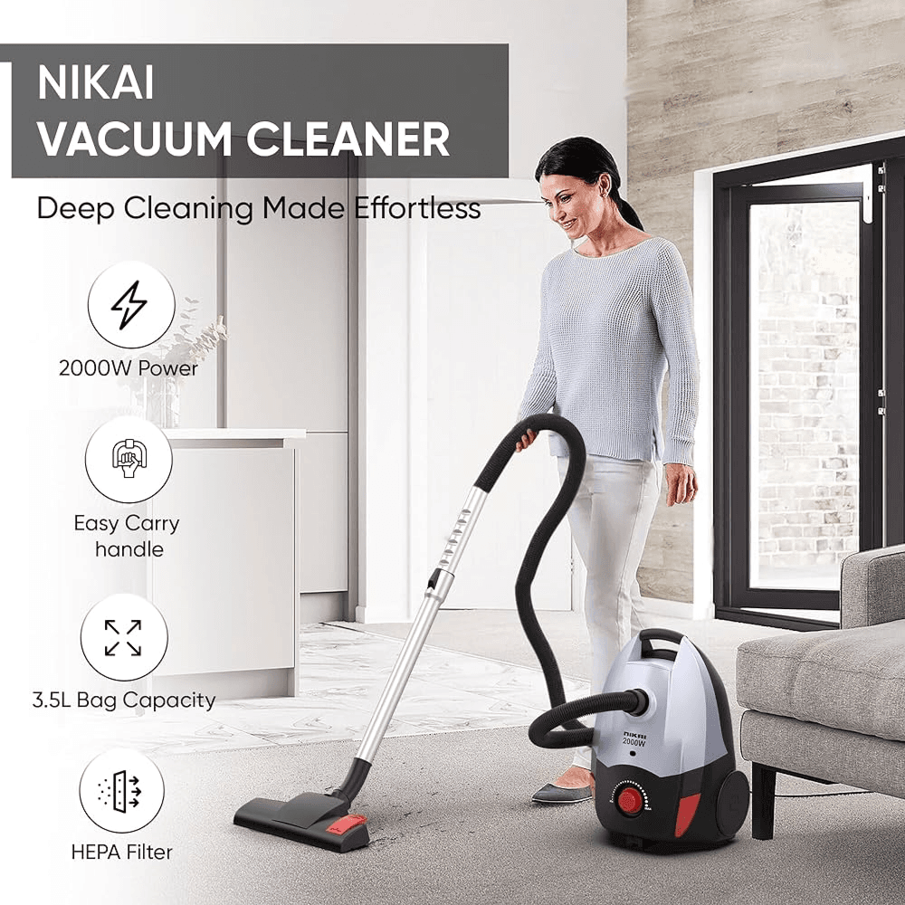 Nikai 2000W Vacuum Cleaner With High Suction Power, Hepa Filter, And Multipurpose Brush - Effortless Cleaning,For Home & Office Use - Nvc9260A