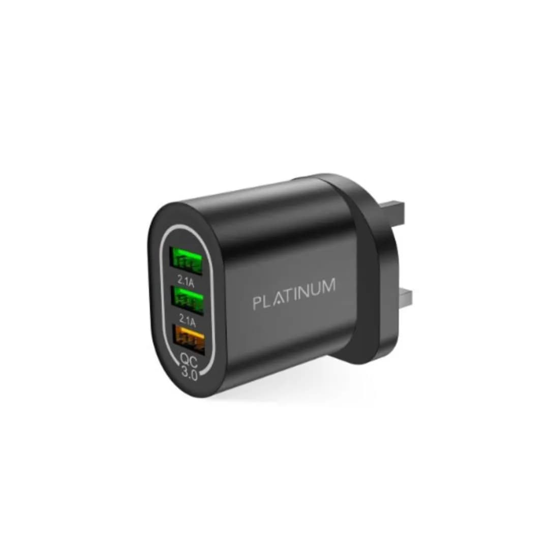 Platinum Vital Series Wall Charger Qc+2 Usb 5.1A - Black