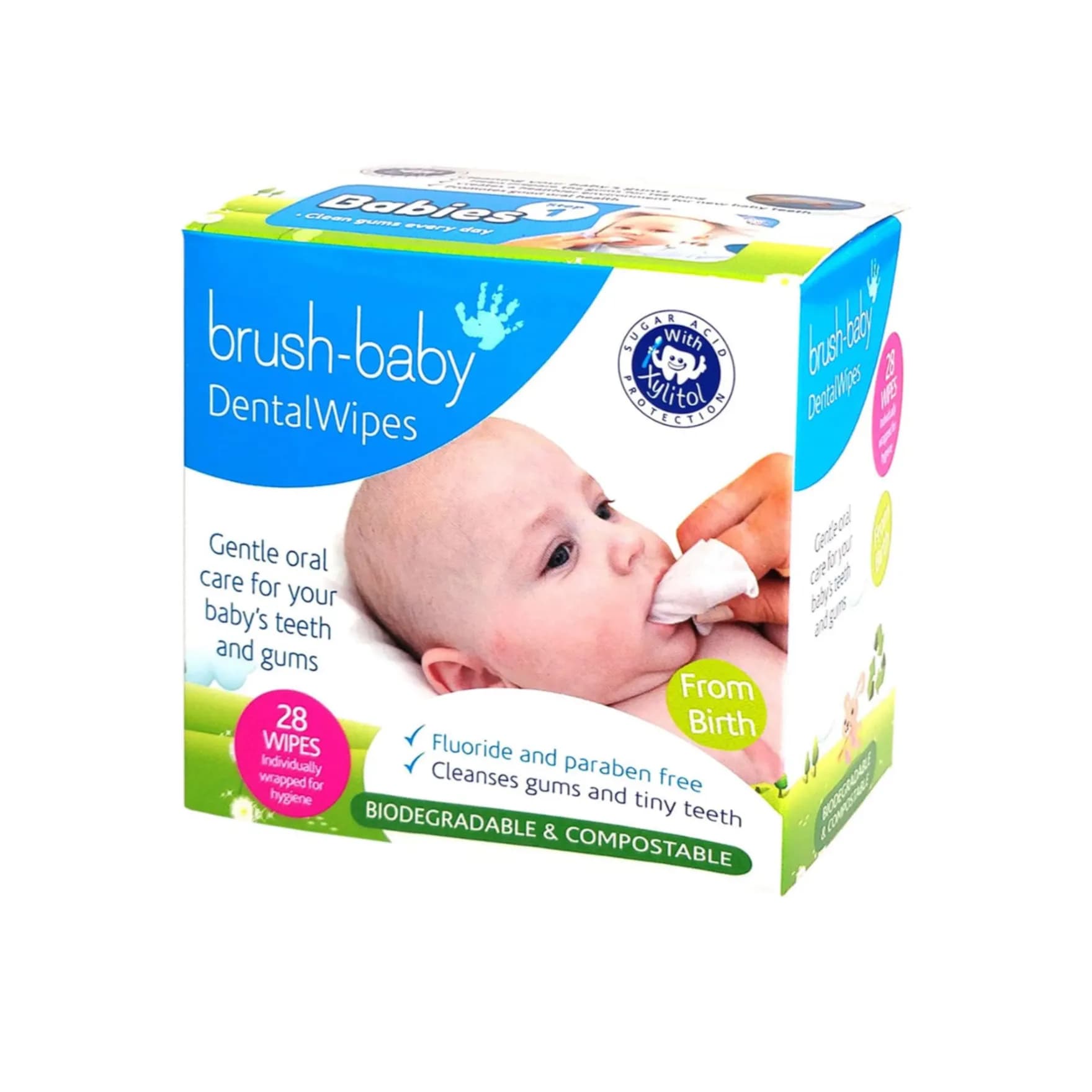 Brush-baby Dental Wipes Biodegradable  28 wipes