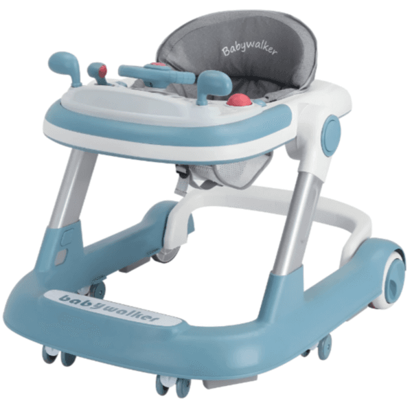 4 In 1 Adjustable Baby Walker With Music- Sky Blue (WRGB35)