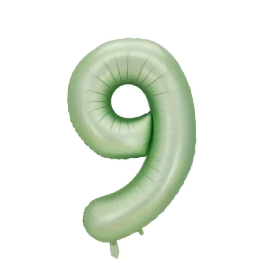 Number 9 Balloon Olive Green Colour