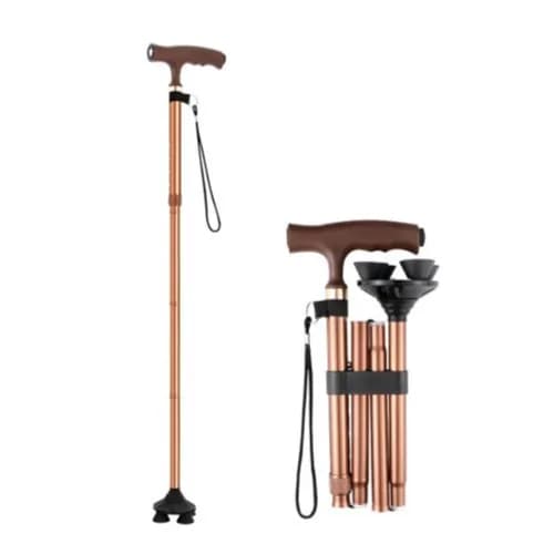 Elderly folding Crutch with Flashlight lighting