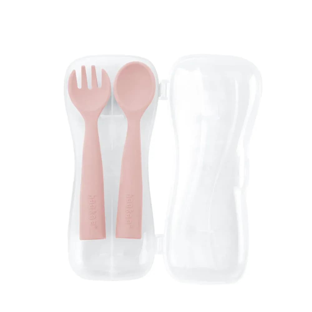 Haakaa Bendy Silicone Cutlery Set, Blush