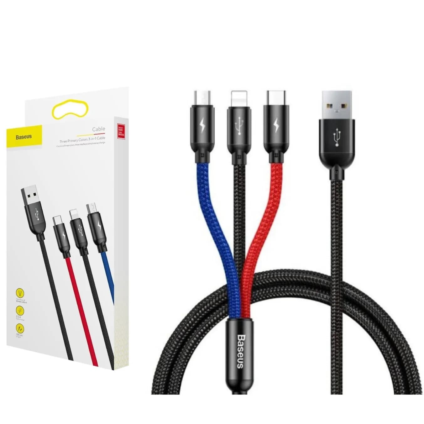 3in1 Cable For Iphone,Type-C,Micro 1.2M-Baseus