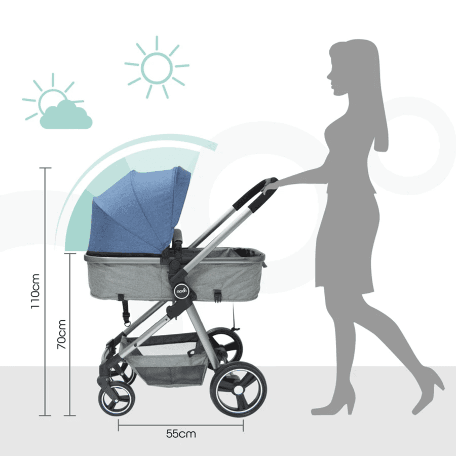 Moon Pro 2 In 1 Stroller (Blue)