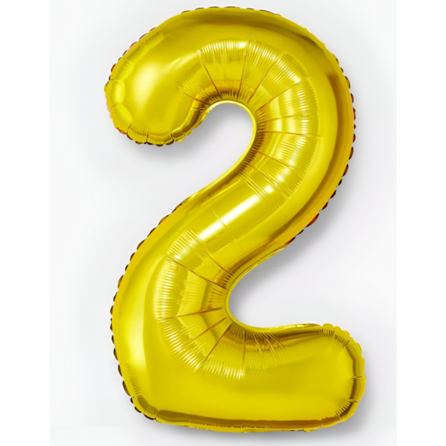 Happy Birthday Party Decoration Gold Foil Balloon-Number 2 (PIGC179)