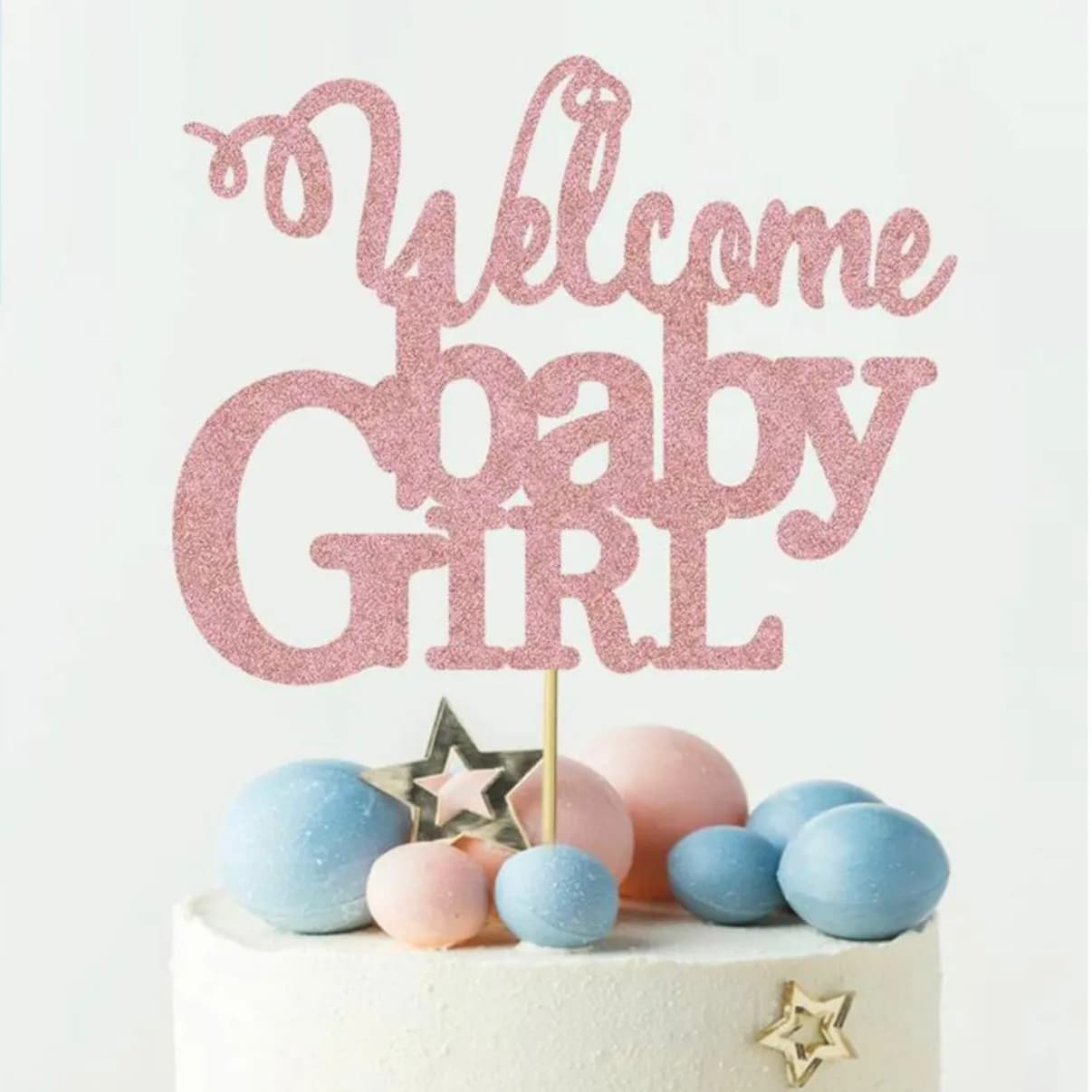 Welcome Baby Girl Cake Topper