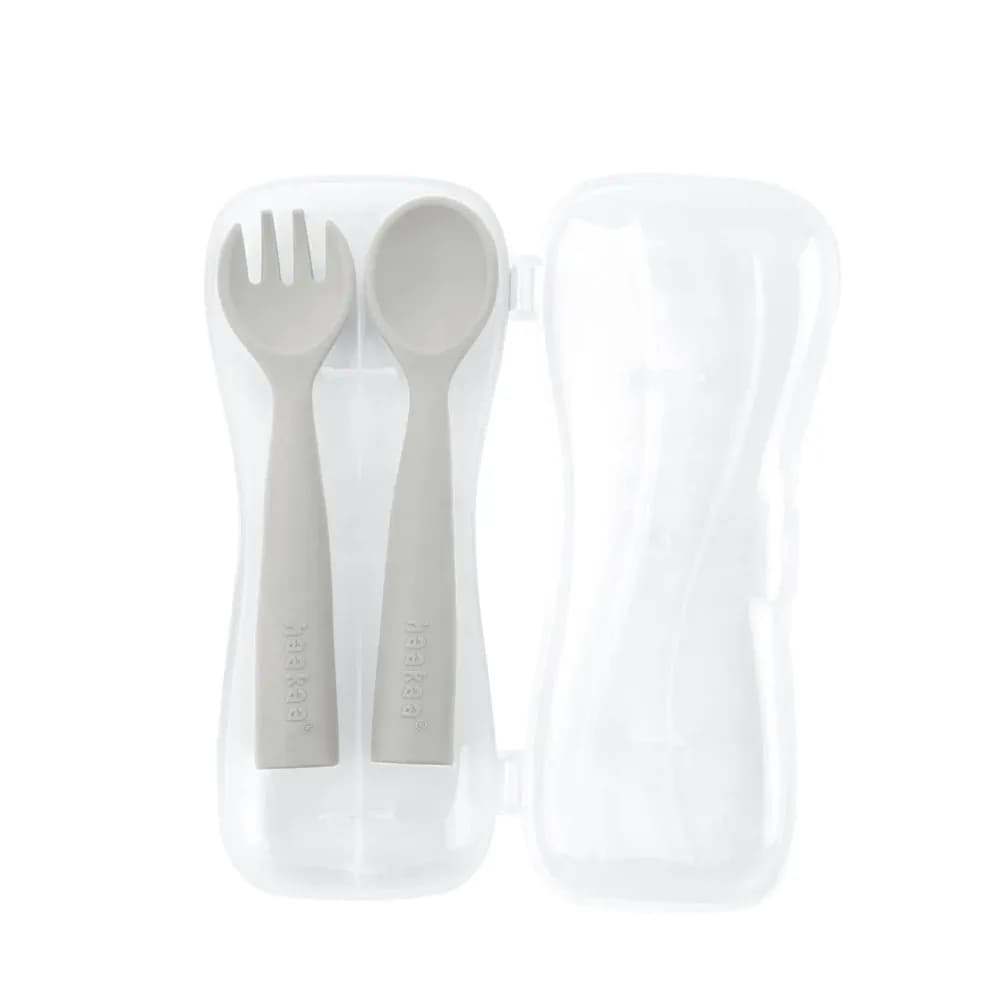 Haakaa Bendy Silicone Cutlery Set, Suva Grey