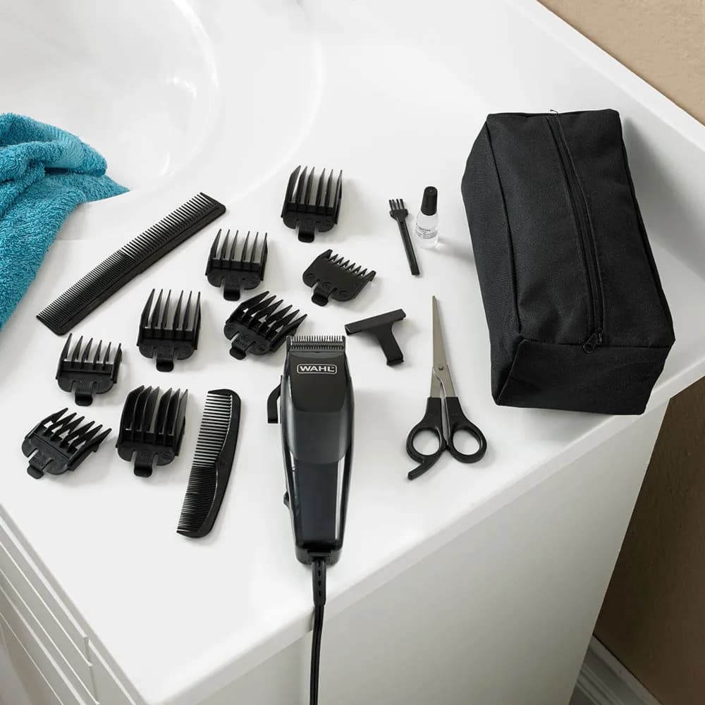 WAHL sure cut hair cutting kit (16pcs easy to use - powerful & durable motor)