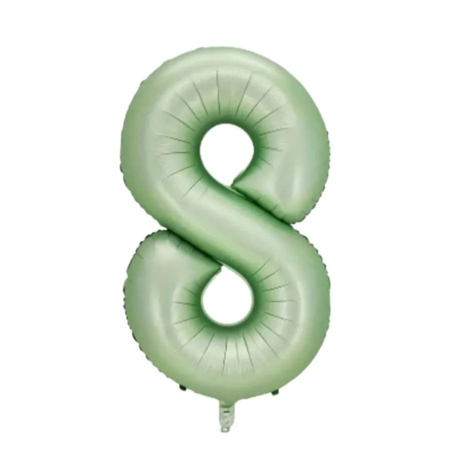 Number 8 Balloon Olive Green Colour