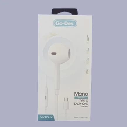 GO-DES SINGLE EAR USB-C EARPHONE, WHITE