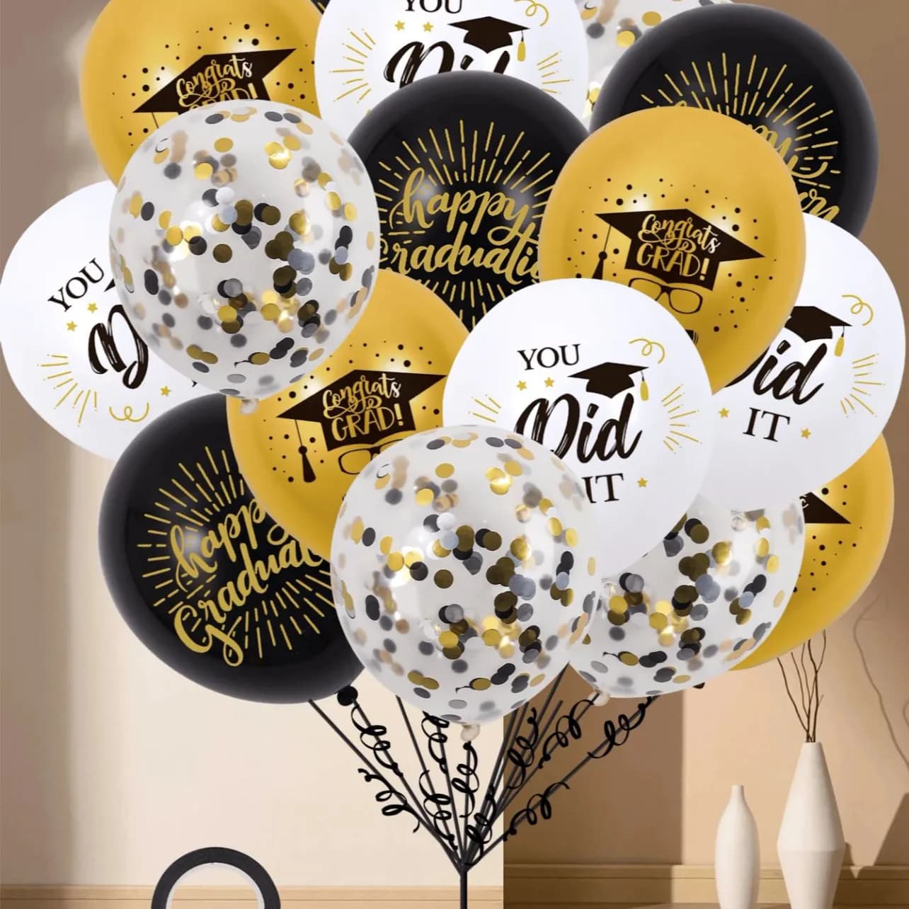 20 Pcs Graduation Balloons With Typing You Did It And Happy Graduation