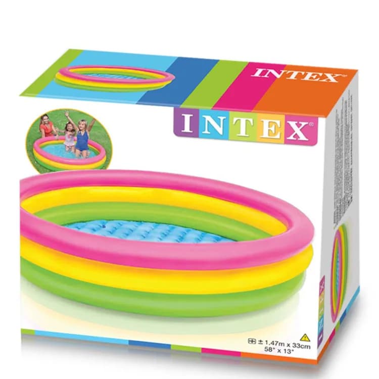 INTEX POOL INFLATABLE SWMMING POOL 3 RINGS FOR CHILD (1.47M X 33CM l 58'' X 13'')