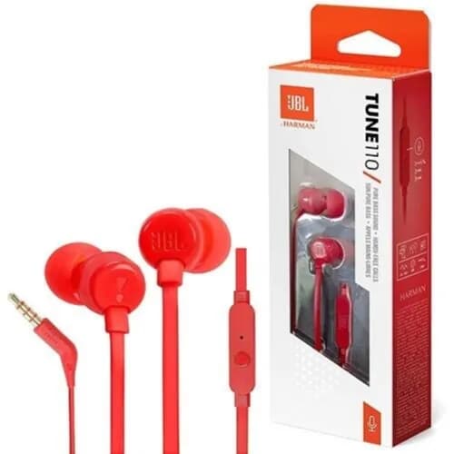 Jbl Tune110 Wired Earphone_red