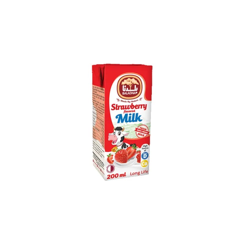 Baladna Long Life Strawberry Milk 200Ml