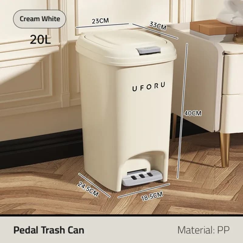 Kitchen Garbage Basket With Lid, Large Capacity Trash Can, Household Dustbin With Pedal-LARGE