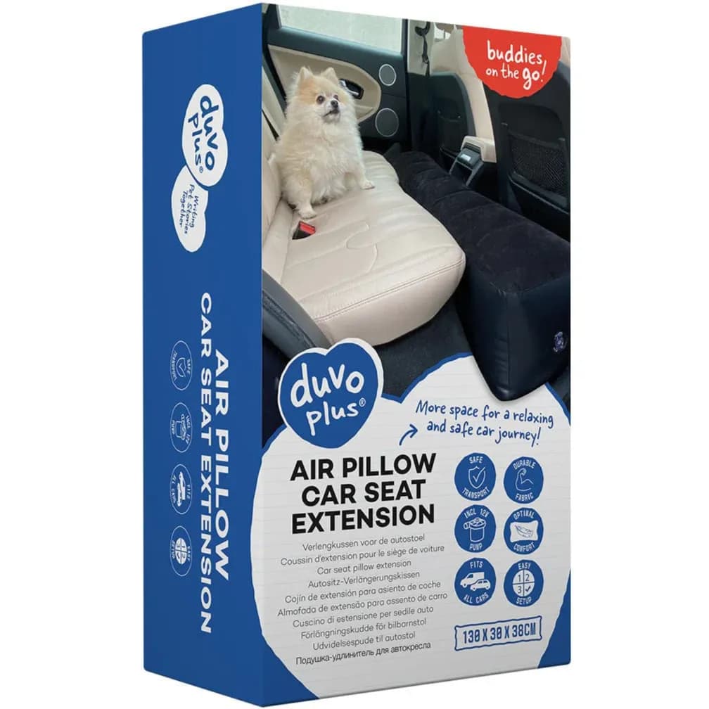 Air Pillow Car Seat Extension Xl - 130X30X38Cm Black