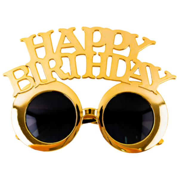 Happy Birthday Goggles Golden Party Glasses - PIGC191