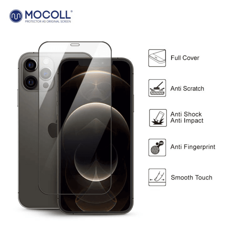 MOCOLL  2.5D Second Generation Glass Screen Protector - iPhone 13 Pro Max\14plus black frame