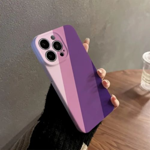 Film Hard Shell Purple Striped Mobile Phone Case Suitable for Apple Mobile Phone 13pro max