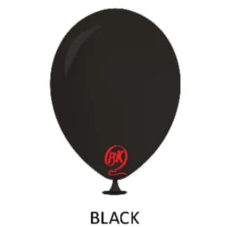 Black 12 Inch Standard Color Helium Filled Balloon