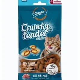 GNAWLERS CRUNCHY TENDER CAT TREATS TASTY TUNA FLAVOUR 65G