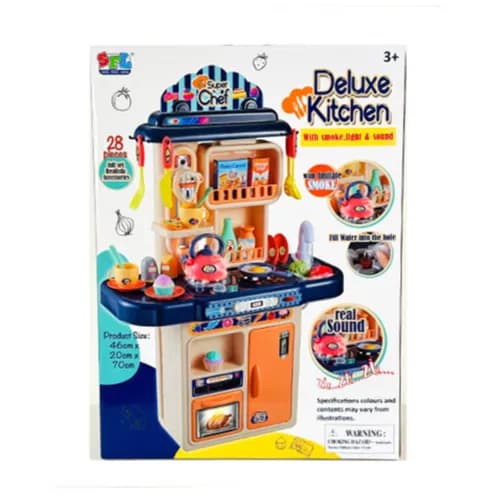 Deluxe kitchen with smoke,light and sound 28pcs