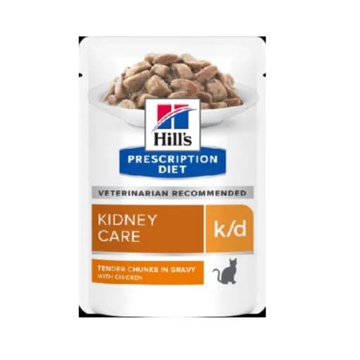 Hill’S Prescription Diet K/D Kidney Care Wet Cat Food With Chicken Pouch (12X85G)