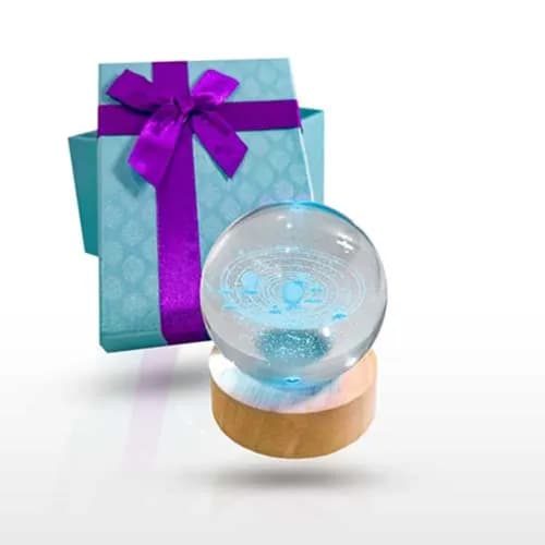 planetary Luminous Crystal Ball light with a Gift box