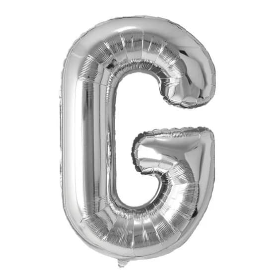 40 Inch Silver Letter G Balloon With Helium