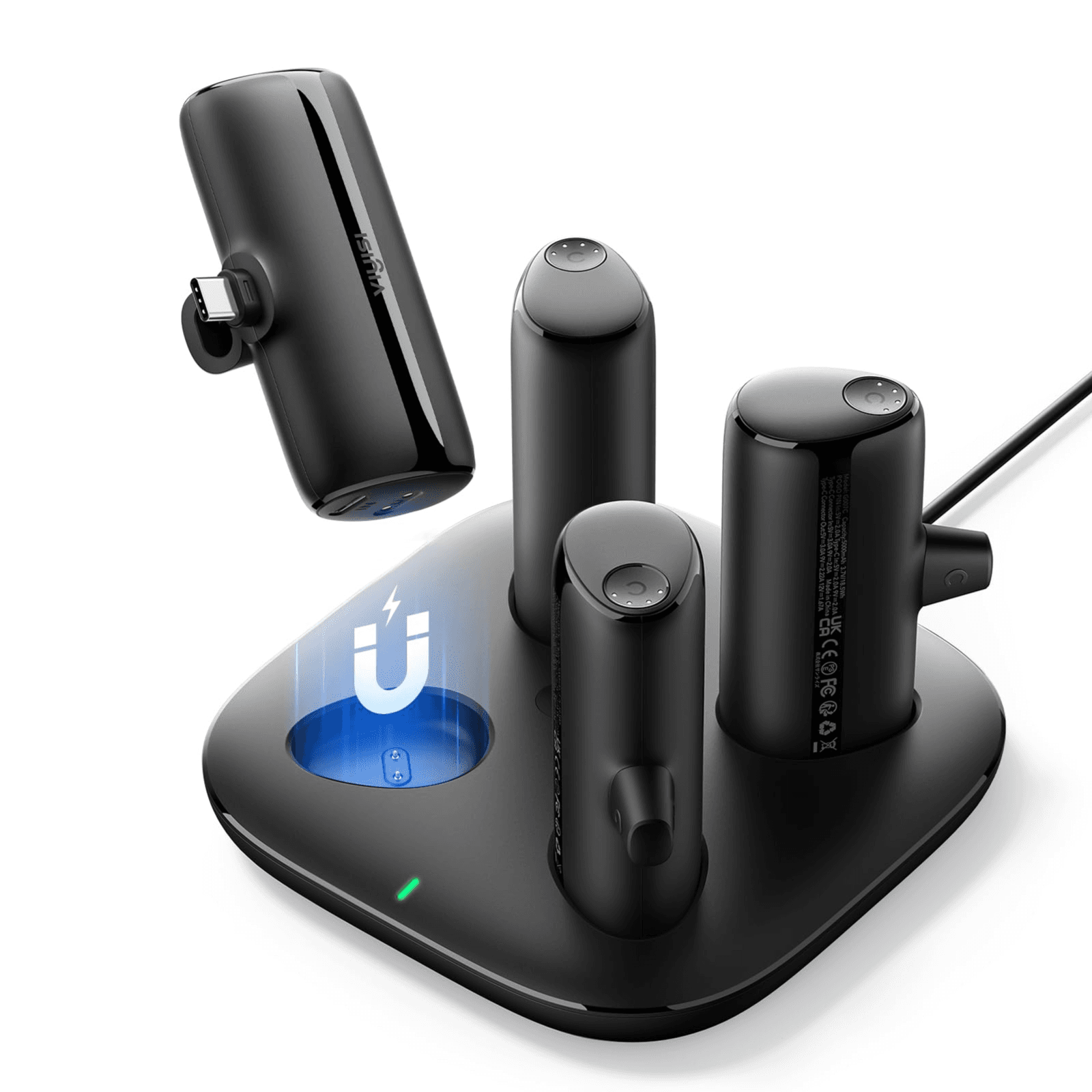 Brave 5000mAh x 4 Wireless Power Bank Docking Station (Type-C & Lightning) - Black