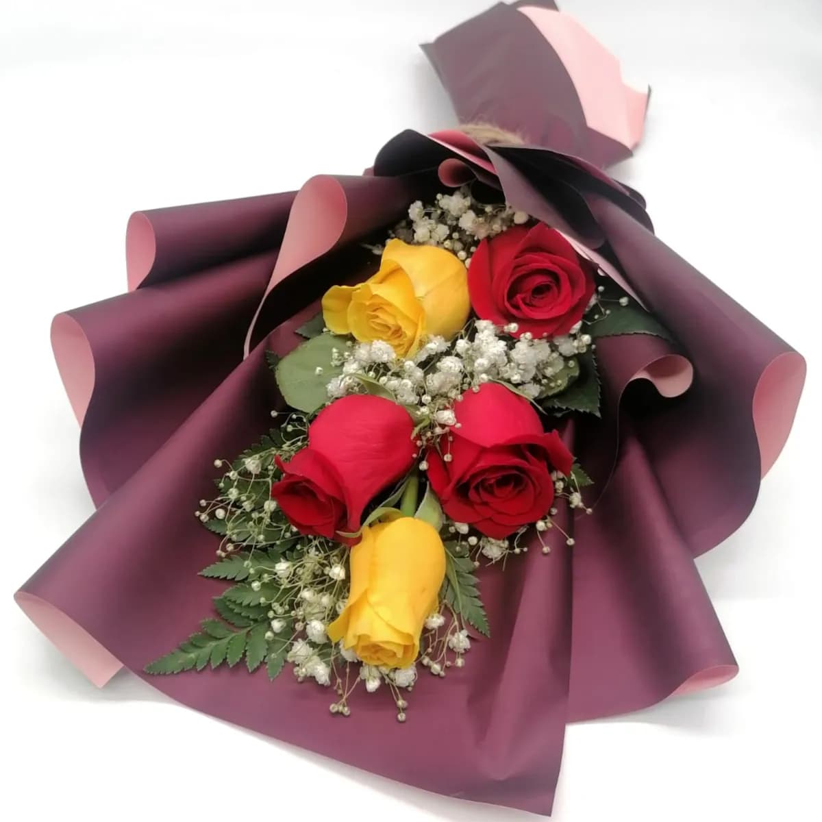 Mix Bouquet Of Natural Roses Natural Roses Yellow