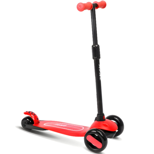 Ziggy 3 Wheel Tilt Scooter With Height Adjustable Handle For Kids-with Led Light - Red   (SRSC57)