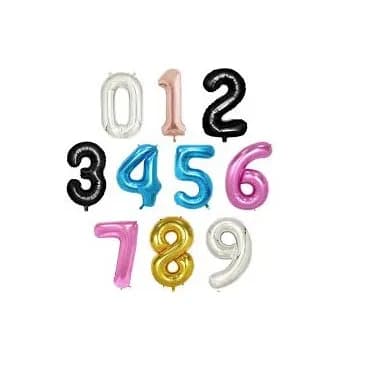 English Number Balloon In Four Colors