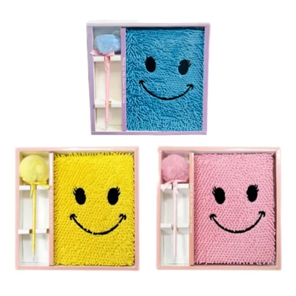 Smiley Design Gift Notebook With Pen Set - 1 Piece Set - GBQL51