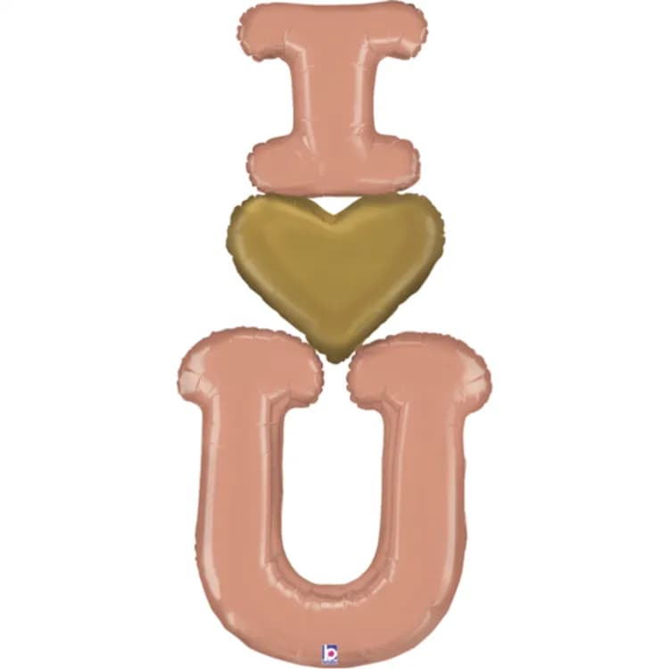 Special Delivery Rose Gold I Heart You 5Ft Helium Balloon