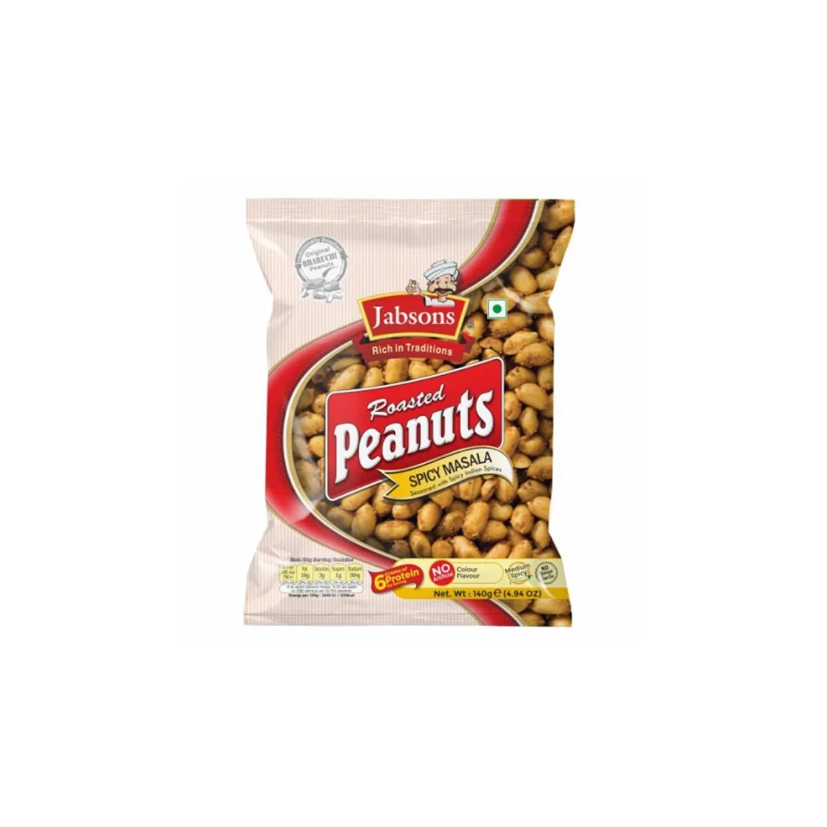 Jabsons Roasted Peanuts, 140g