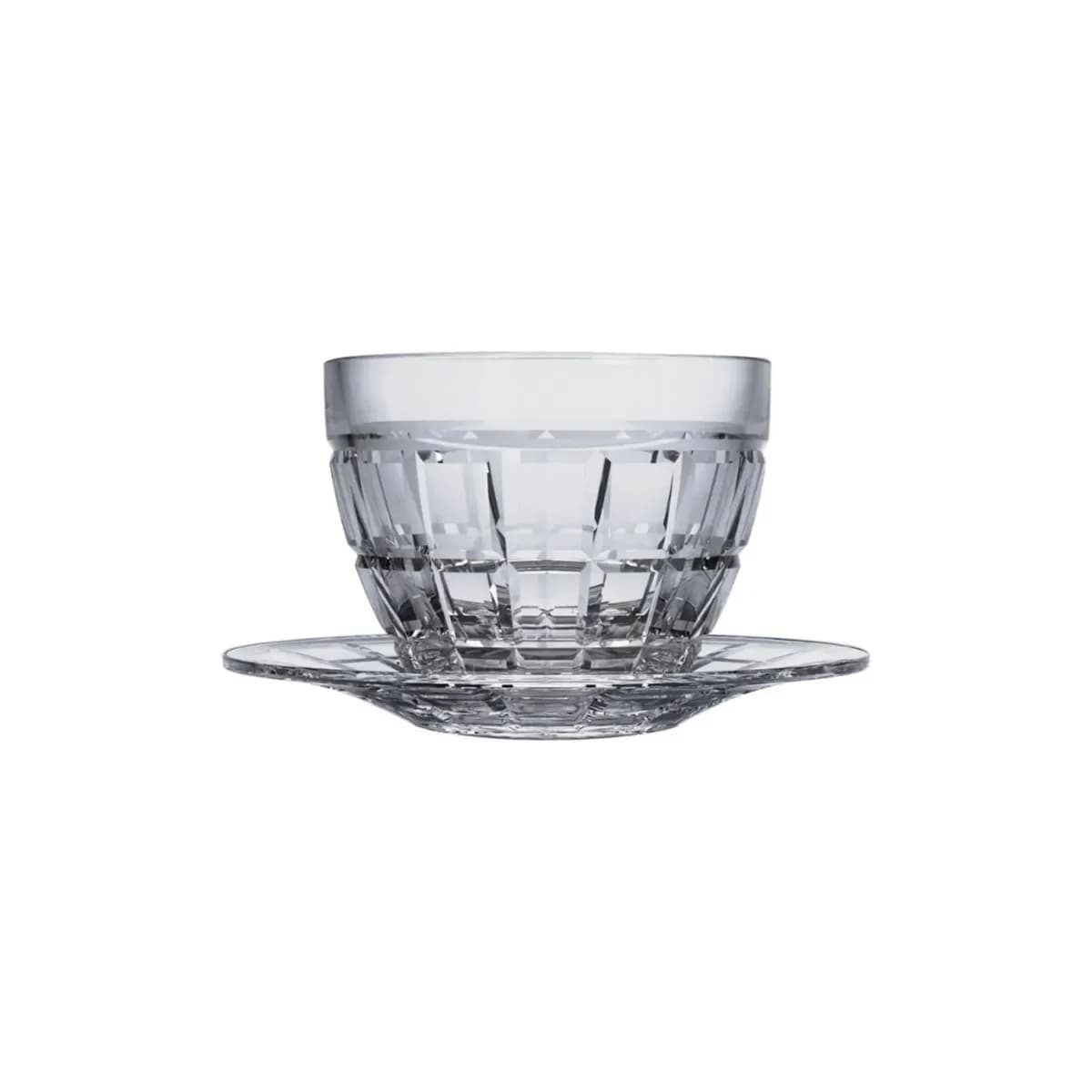 Vague 12 Piece pudding glass bowls 3.35 with saucers set ice