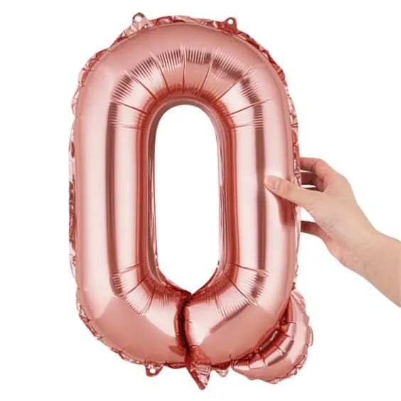 40 Inch Rose Gold Letter Q Balloon With Helium