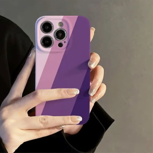 Film Hard Shell Purple Striped Mobile Phone Case Suitable for Apple Mobile Phone 13pro max