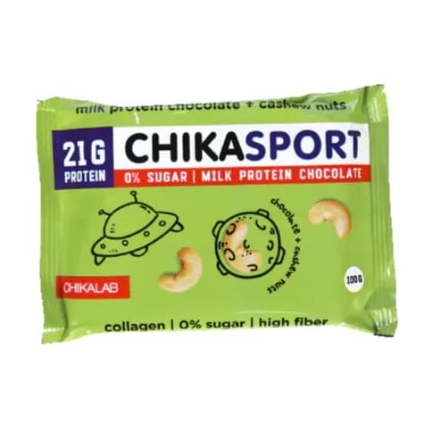 Chikalab Protein Milk Chocolate With Cashew Nuts 100G