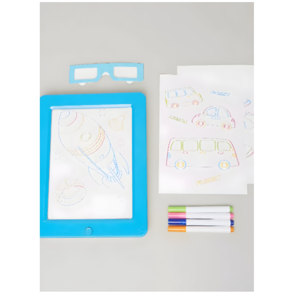 Glow Drawing Board With 3D Glass For Kids (DBWD50)