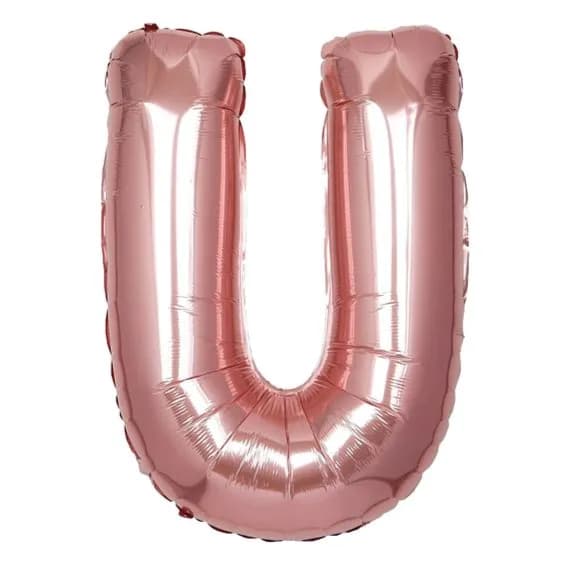 40 Inch Rose Gold Letter U Balloon With Helium