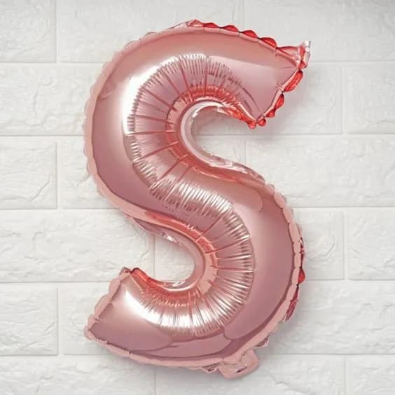 40 Inch Rose Gold Letter S Balloon With Helium