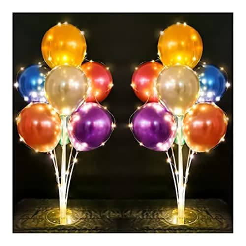 1Pc Balloon Center Piece Stand - Air Filled With Light Ready To Use